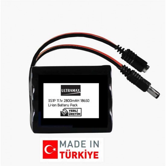 16444 Ultramax 11.1v 2800mAH Li-ion PCBli 3S1P 18650 Şarjlı Pil