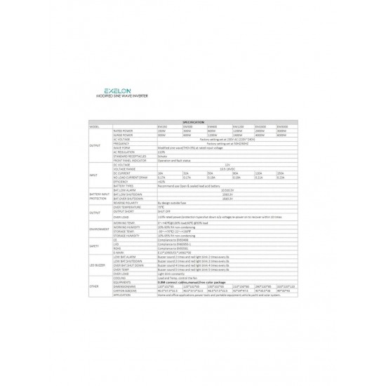 22041 Exelon Modifiye Sinüs 600W 12V İnvertör