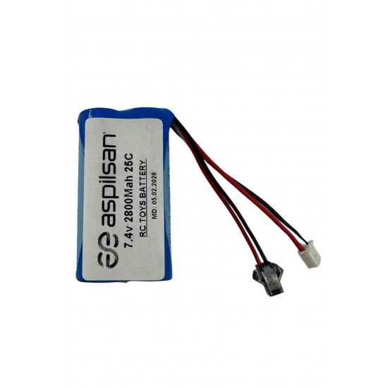 7.4v 2800Mah Rc Oyuncak Pili Siyah soketli