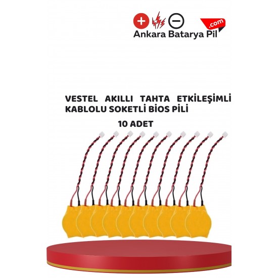 19432 Vestel Faz-1 Akıllı Tahta Kablolu Soketli Bios Pili 10 Adet