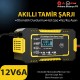 19367 12v 6a Akıllı Araba Motosiklet Lcd Ekran Araç Akü Onarım Hızlı Şarj Cihazı Islak Kuru Jel Kurşunasit