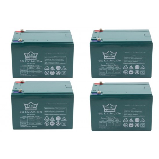 18175 Arora Casper Uyumlu Ortec 12V 14AH Motorsiklet Jel Akü 4'lü Set