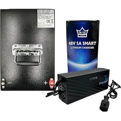 ORTEC 48V 15AH(14 Ah Uyumlu) Lityum LiFePO4 Elektrikli Motosiklet Aküsü - 48V 5A Lityum Şarj Cihazı Seti