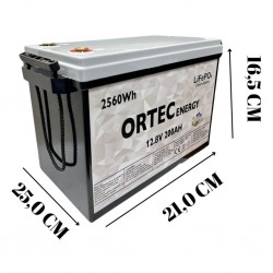 Ortec 12.8V 200AH LiFePO4 Lityum Akü 2560 Wh Yeni Nesil 2024 Üretim