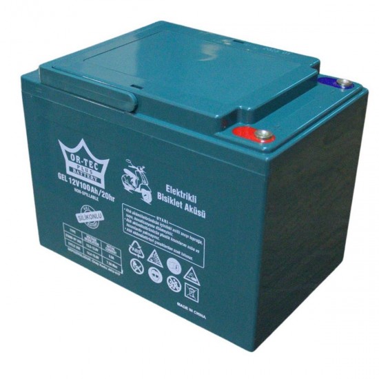 18238 Ortec Plus 12V 100AH Elektrikli Motosiklet Aküsü 2024 Üretim