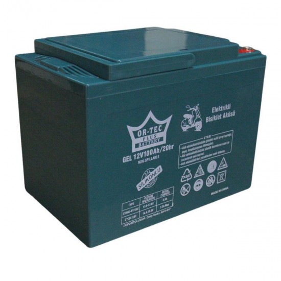 18238 Ortec Plus 12V 100AH Elektrikli Motosiklet Aküsü 2024 Üretim