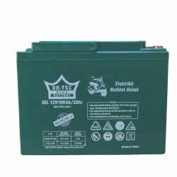 Ortec Plus 12V 100AH Elektrikli Motosiklet Aküsü 2024 Üretim