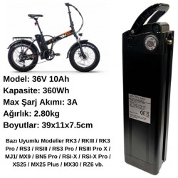 Ortec Rks 36V 10AH Yeni Nesil Elektrikli Bisiklet Bataryası