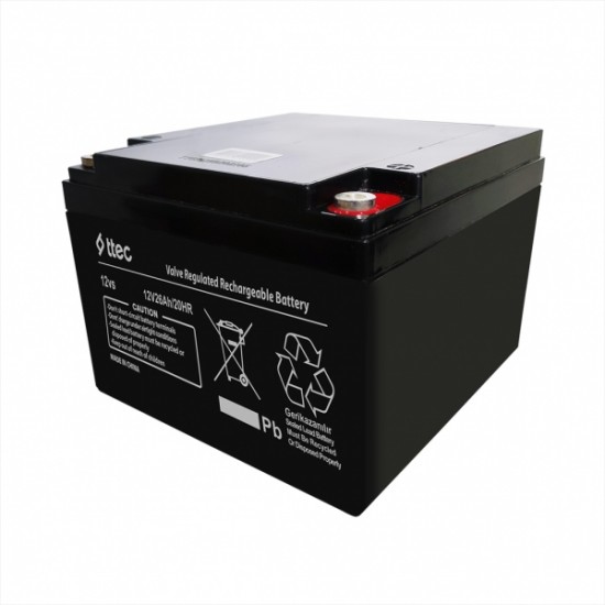 ttec 12V 26Ah BASE Bakımsız Kuru Akü