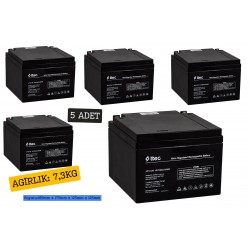 ttec 12V 26Ah BASE Bakımsız Kuru Akü 5 Adet