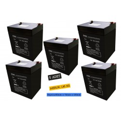 Ttec 12V 5AH Bakımsız Kuru Akü 5 Adet