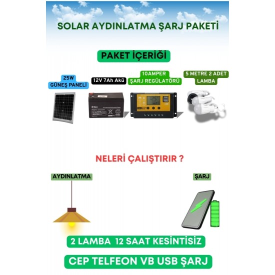 21627 Güneş Enerjisi Aydınlatma Solar Paketi