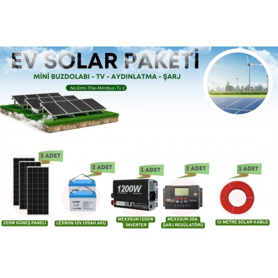 21619 Güneş Enerji Sistemleri Yaz Kış Kullanım Solar Paket