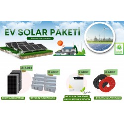 11KW TAM SİSTEM ŞEBEKE BAĞLANTILI TÜM EV ENERJİSİNİ KARŞILAYAN GÜNEŞ ENERJİSİ PAKETİ