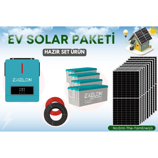 21630 Off-Grid Ev Enerji Sistemi Karavan, Bağ Evi, Hobi Bahçesi, Konteyner 9.6Kw