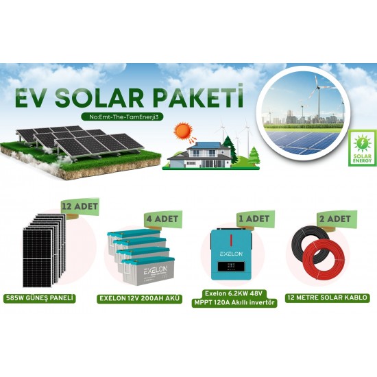 21630 Off-Grid Ev Enerji Sistemi Karavan, Bağ Evi, Hobi Bahçesi, Konteyner 9.6Kw