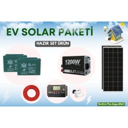 Ekonomik Güneş Enerji Seti 205W Güneş Paneli 12v 100Ah Akü 1200w İnverter