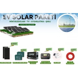 Ekonomik Güneş Enerji Seti 205W Güneş Paneli 12v 100Ah Akü 1200w İnverter