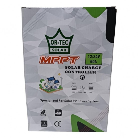 17423 Ortec 60A Amper 12V / 24V MPPT Bluetooth Özellikli Şarj Kontrol Cihazı